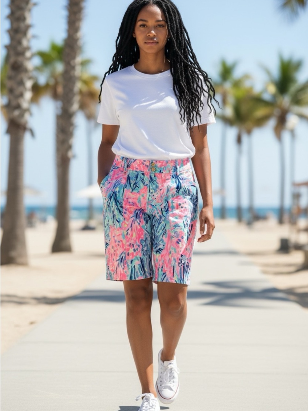Lilly Pulitzer Pink Multi Floral Bermuda Shorts